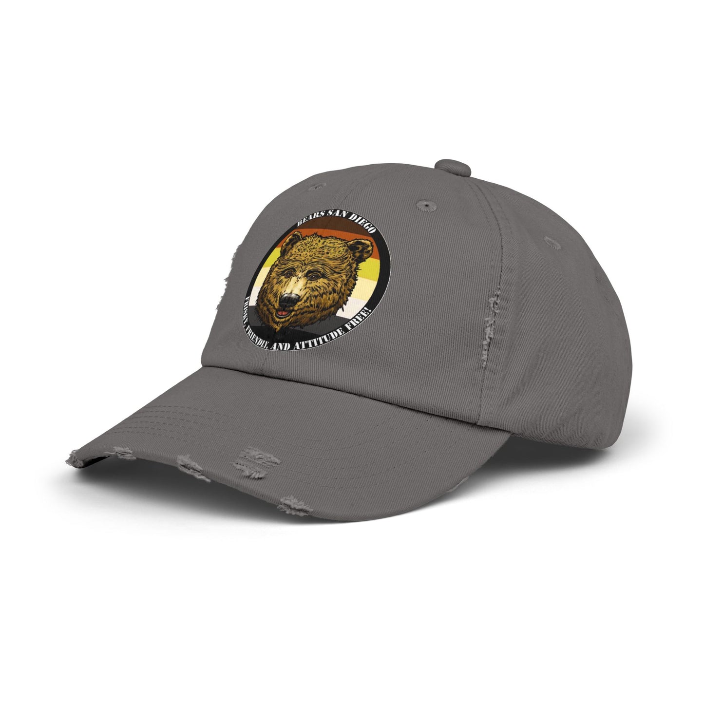 Unisex Distressed Bear Cap - Casual Vintage Style Hat for Outdoor Enthusiasts