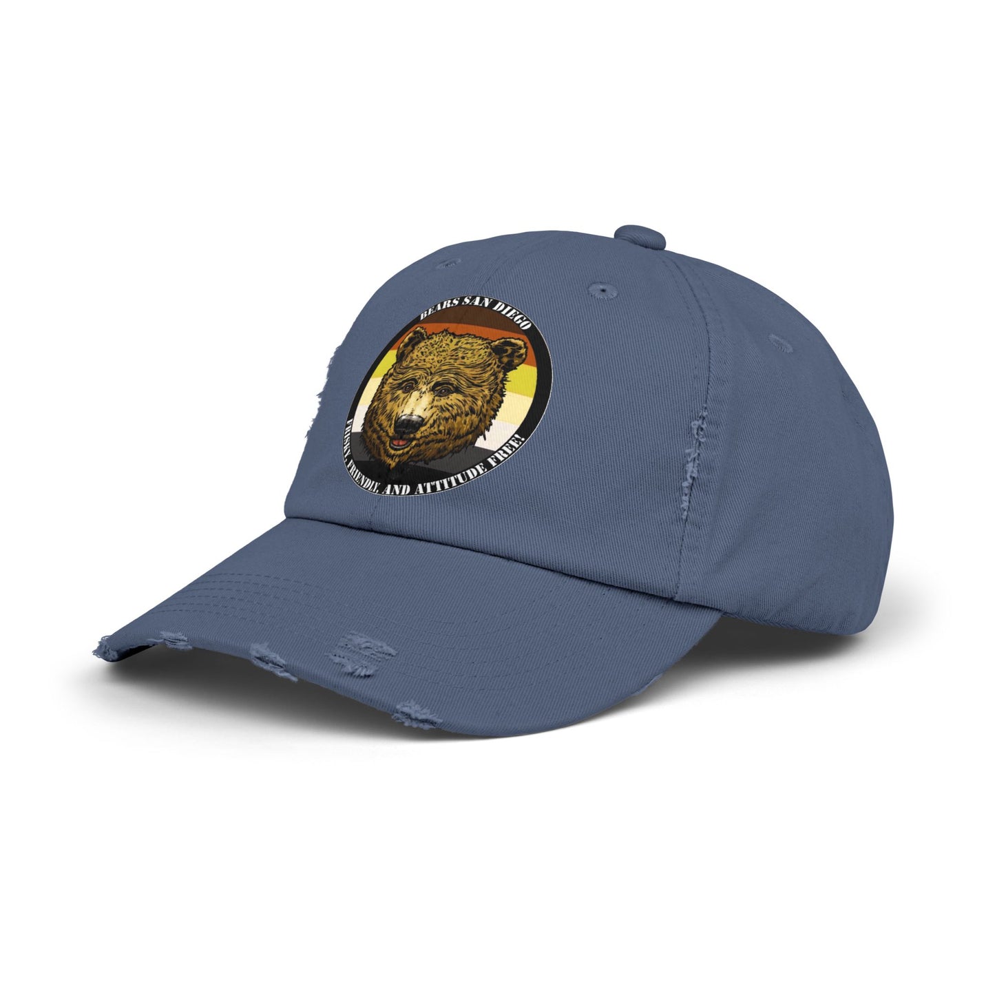 Unisex Distressed Bear Cap - Casual Vintage Style Hat for Outdoor Enthusiasts