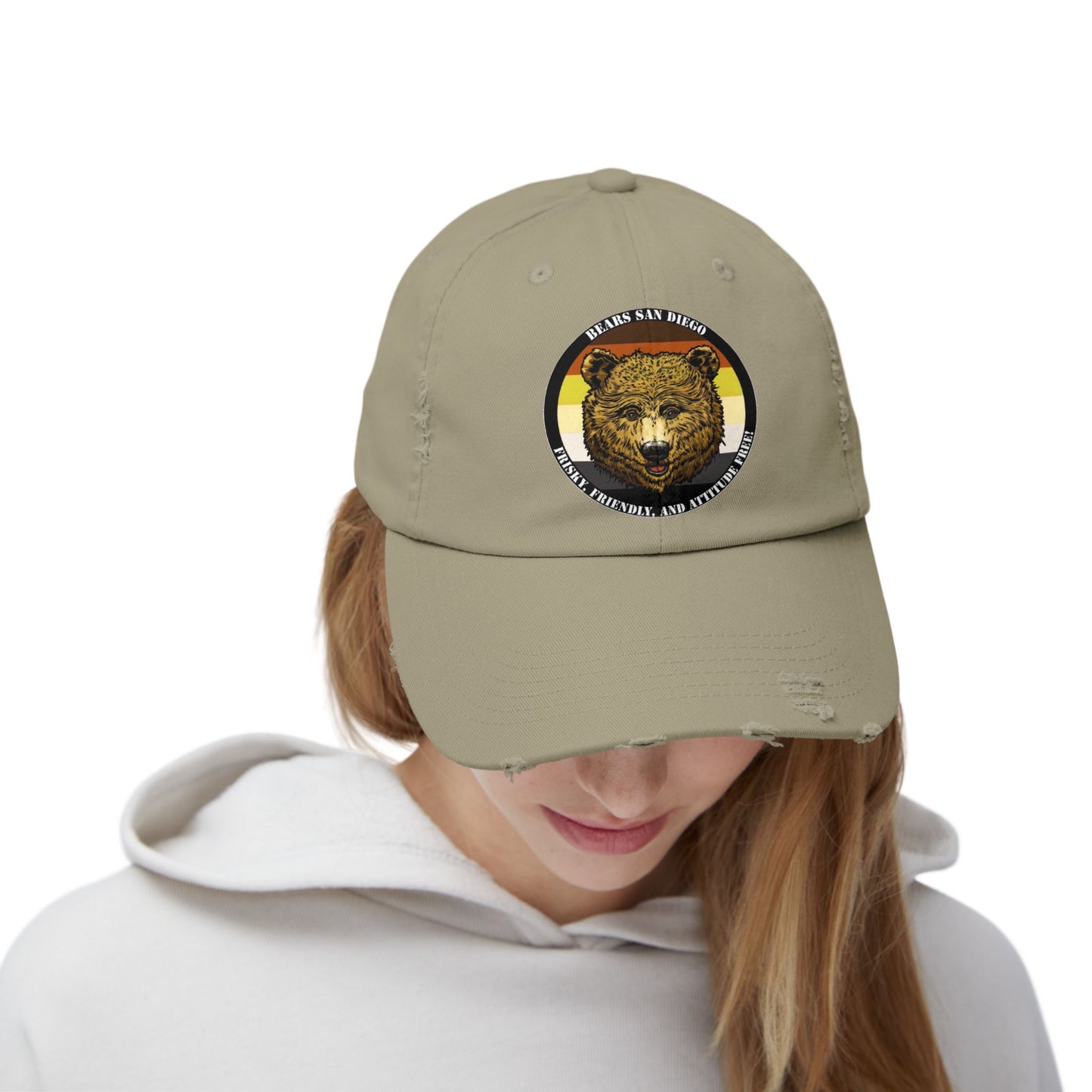 Unisex Distressed Bear Cap - Casual Vintage Style Hat for Outdoor Enthusiasts