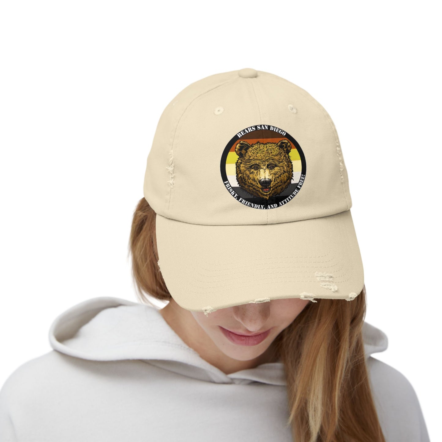 Unisex Distressed Bear Cap - Casual Vintage Style Hat for Outdoor Enthusiasts