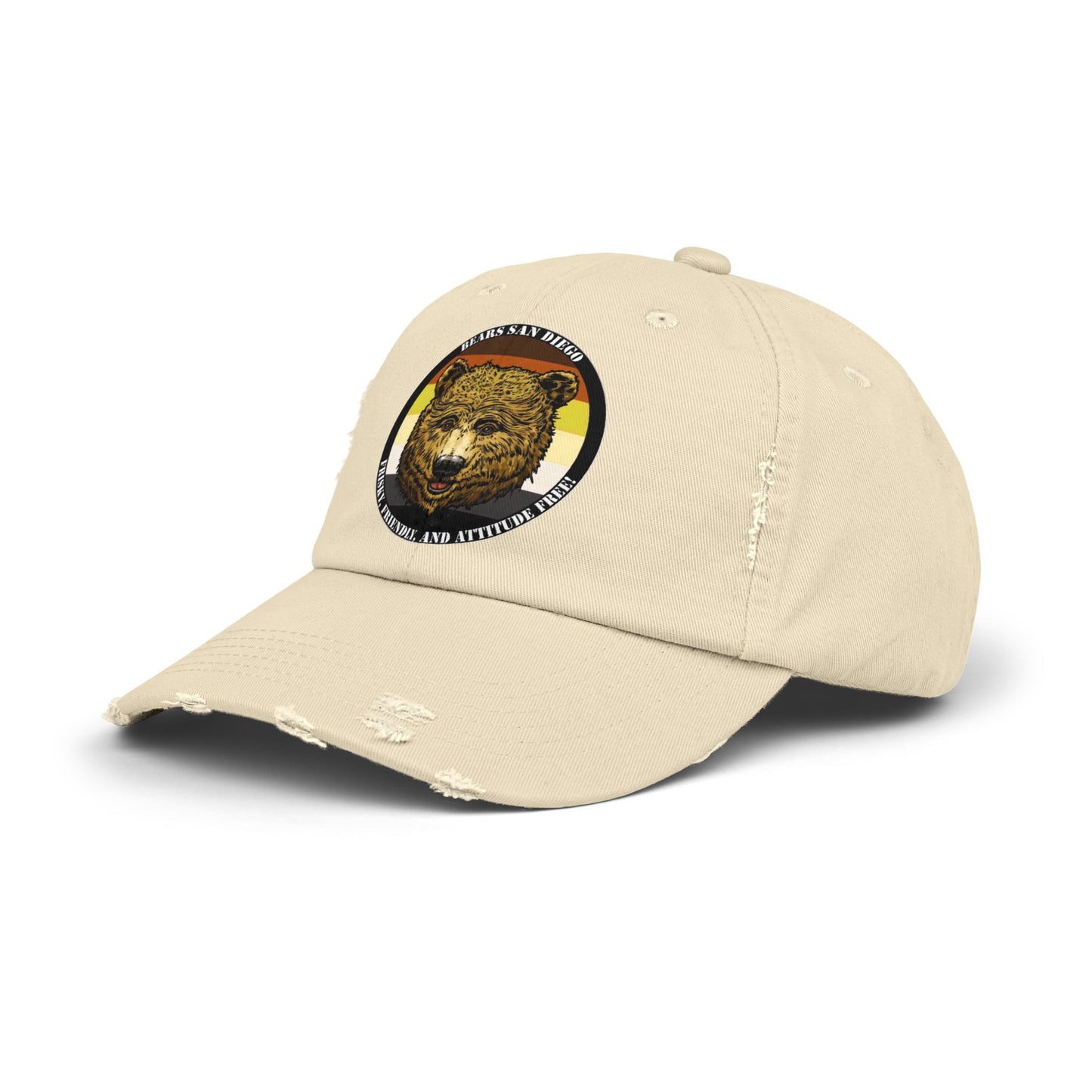 Unisex Distressed Bear Cap - Casual Vintage Style Hat for Outdoor Enthusiasts