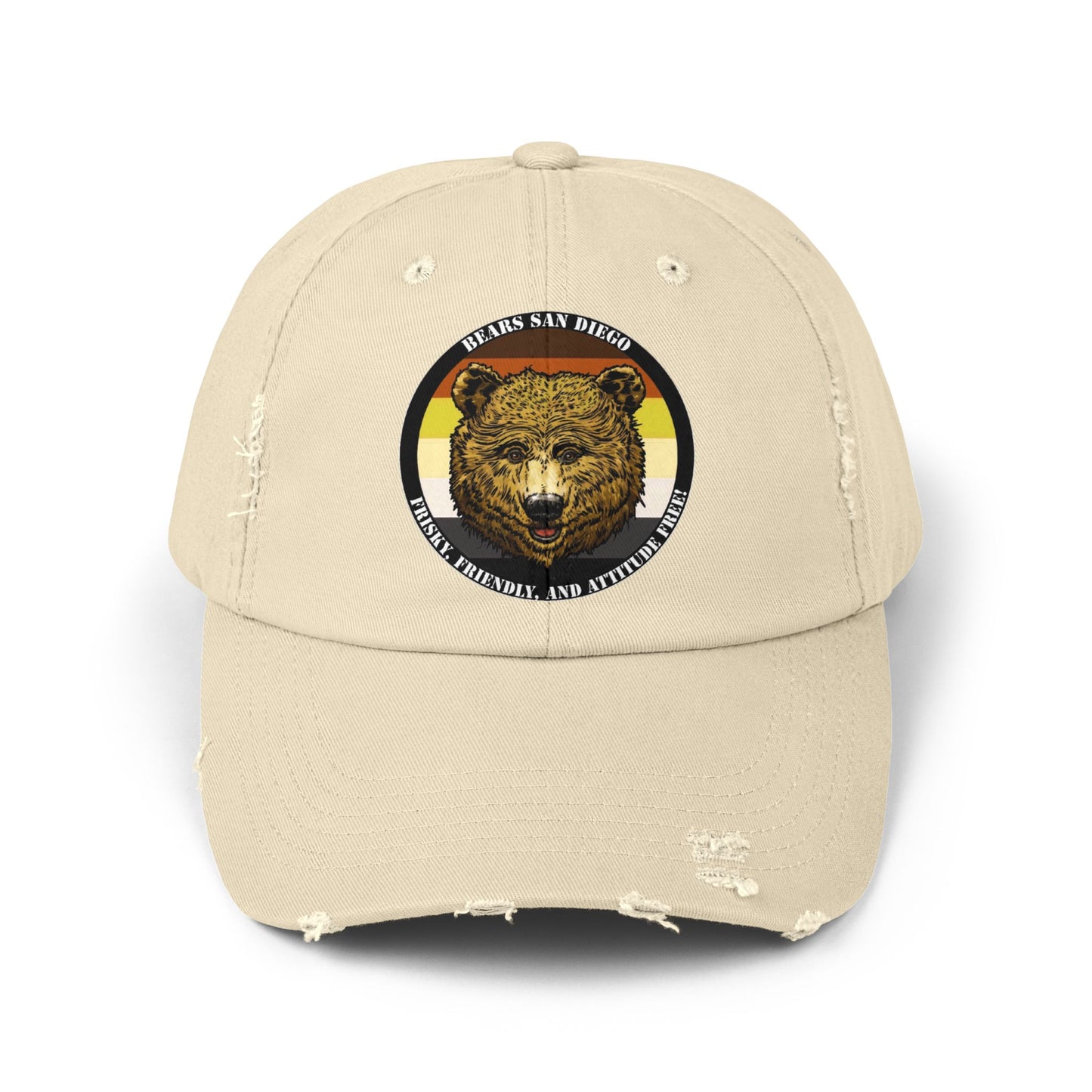 Unisex Distressed Bear Cap - Casual Vintage Style Hat for Outdoor Enthusiasts