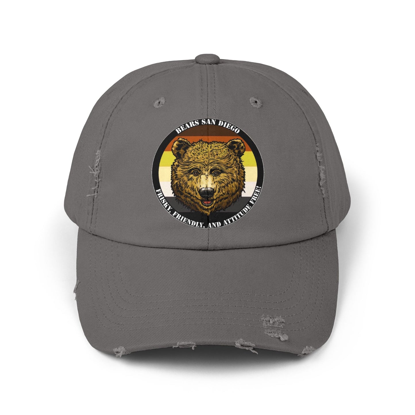 Unisex Distressed Bear Cap - Casual Vintage Style Hat for Outdoor Enthusiasts